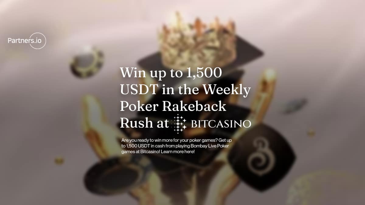 Win up to 1,500 USDT in Bitcasino’s Poker Rakeback Rush