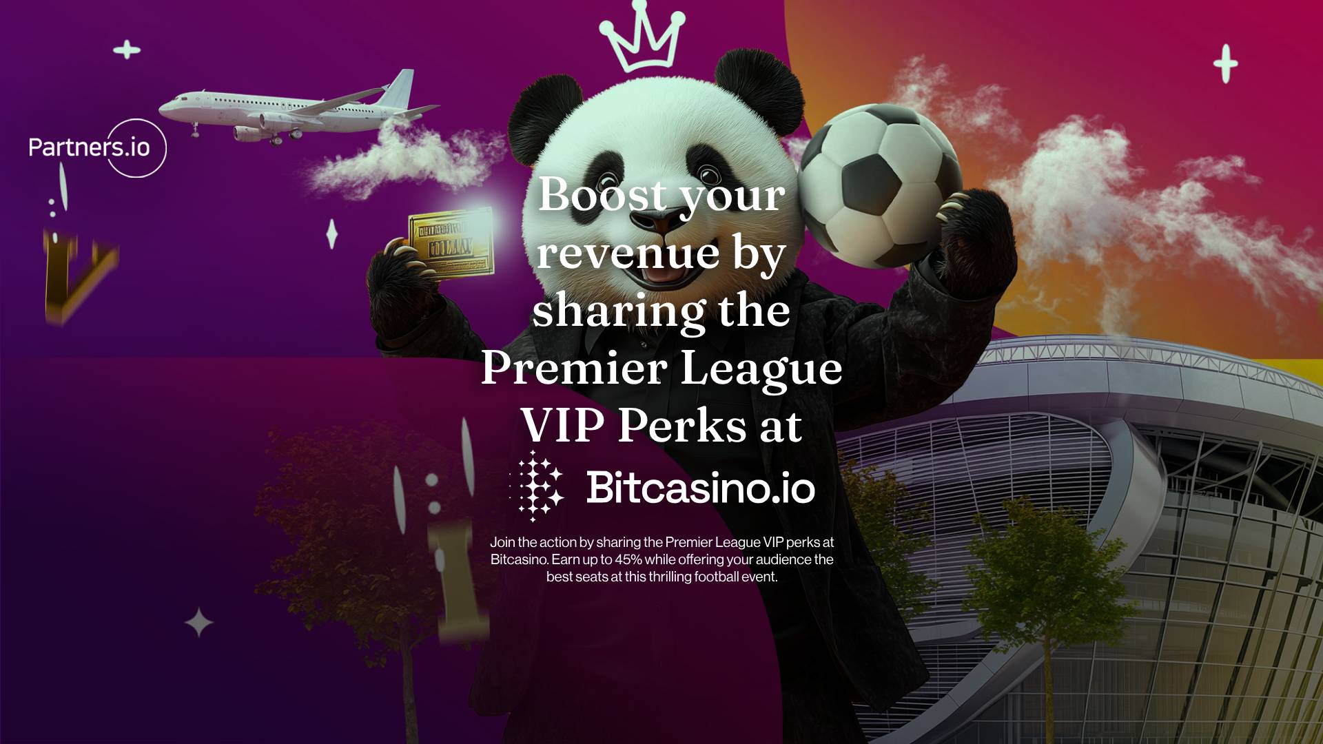 Boost your revenue by sharing the Premier League VIP Perks at Bitcasino