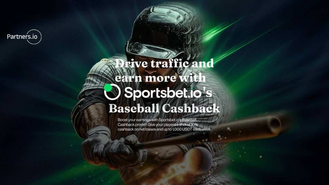 Drive traffic and earn more with Sportsbet.io Baseball Cashback - Up to 1,000 USDT