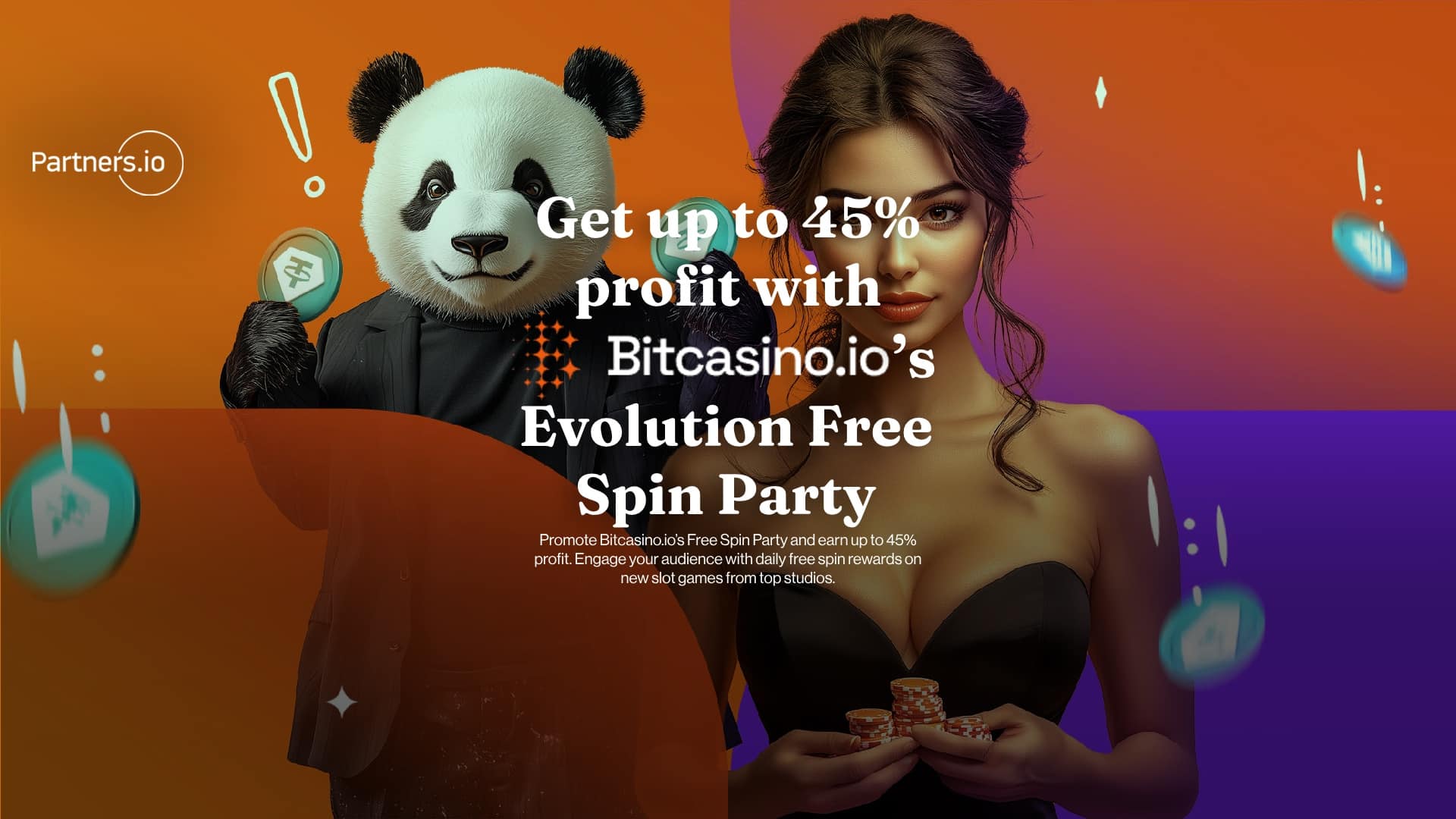 Get up to 45% profit with Bitcasino.io's Evolution Free Spin Party